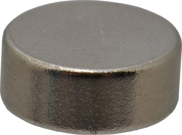 Mag-Mate - 1/4" Diam x 0.1" High Neodymium Rare Earth Magnet - 1 Lb Max Capacity, 200°F Max, Nickel Plated - Strong Tooling