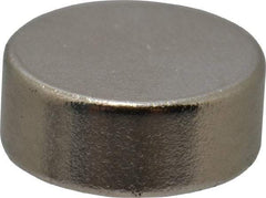 Mag-Mate - 1/4" Diam x 0.1" High Neodymium Rare Earth Magnet - 1 Lb Max Capacity, 200°F Max, Nickel Plated - Strong Tooling