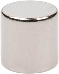 Mag-Mate - 1/4" Diam x 1/4" High Neodymium Rare Earth Magnet - 1.8 Lb Max Capacity, 200°F Max, Nickel Plated - Strong Tooling