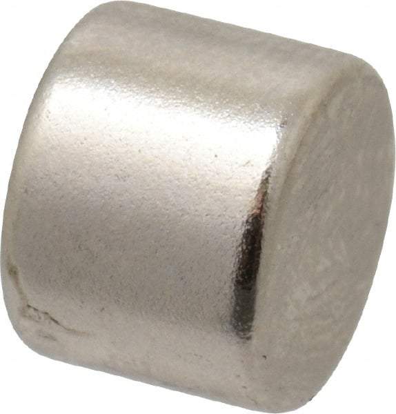 Mag-Mate - 0.32" Diam x 1/4" High Neodymium Rare Earth Magnet - 3.1 Lb Max Capacity, 200°F Max, Nickel Plated - Strong Tooling