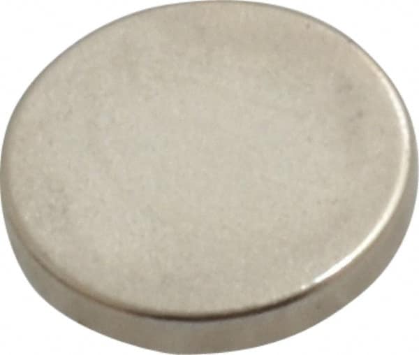 Mag-Mate - 3/8" Diam x 0.06" High Neodymium Rare Earth Magnet - 1 Lb Max Capacity, 200°F Max, Nickel Plated - Strong Tooling