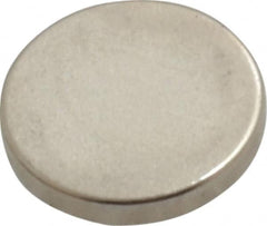 Mag-Mate - 3/8" Diam x 0.06" High Neodymium Rare Earth Magnet - 1 Lb Max Capacity, 200°F Max, Nickel Plated - Strong Tooling