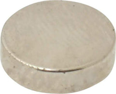 Mag-Mate - 3/8" Diam x 0.1" High Neodymium Rare Earth Magnet - 2 Lb Max Capacity, 200°F Max, Nickel Plated - Strong Tooling