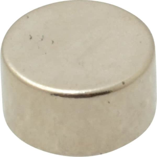 Mag-Mate - 3/8" Diam x 0.2" High Neodymium Rare Earth Magnet - 4.5 Lb Max Capacity, 200°F Max, Nickel Plated - Strong Tooling