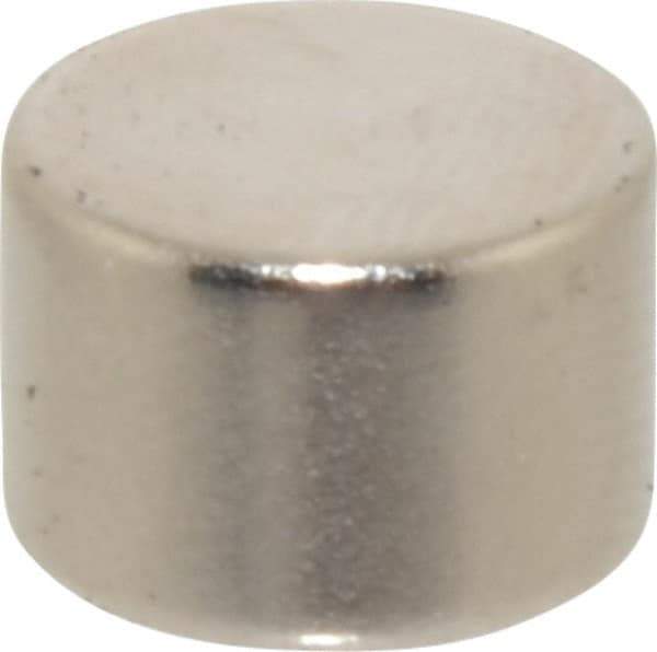 Mag-Mate - 3/8" Diam x 1/4" High Neodymium Rare Earth Magnet - 4.6 Lb Max Capacity, 200°F Max, Nickel Plated - Strong Tooling