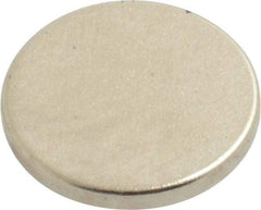 Mag-Mate - 1/2" Diam x 0.06" High Neodymium Rare Earth Magnet - 3 Lb Max Capacity, 200°F Max, Nickel Plated - Strong Tooling