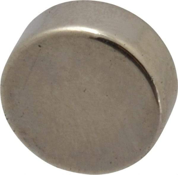 Mag-Mate - 1/2" Diam x 0.2" High Neodymium Rare Earth Magnet - 6 Lb Max Capacity, 200°F Max, Nickel Plated - Strong Tooling