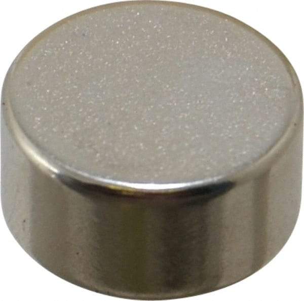 Mag-Mate - 1/2" Diam x 1/4" High Neodymium Rare Earth Magnet - 6.5 Lb Max Capacity, 200°F Max, Nickel Plated - Strong Tooling