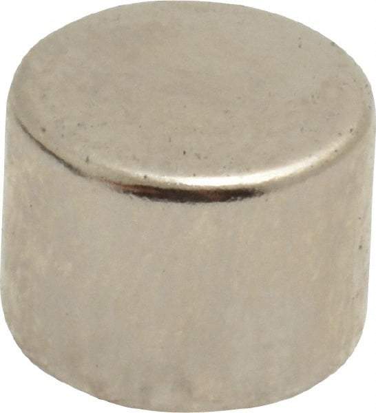 Mag-Mate - 1/2" Diam x 3/8" High Neodymium Rare Earth Magnet - 8.9 Lb Max Capacity, 200°F Max, Nickel Plated - Strong Tooling