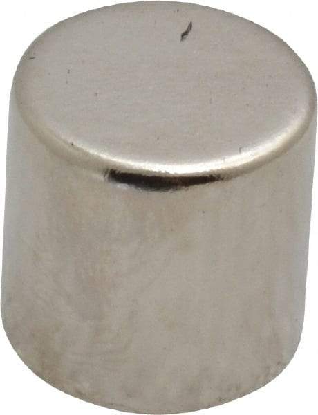 Mag-Mate - 1/2" Diam x 1/2" High Neodymium Rare Earth Magnet - 11.2 Lb Max Capacity, 200°F Max, Nickel Plated - Strong Tooling