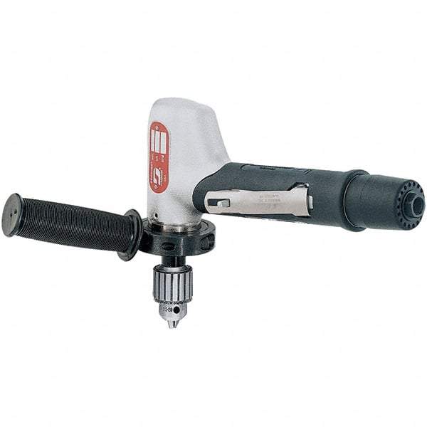 Dynabrade - 1/2" Keyed Chuck - Right Angle Handle, 3,400 RPM, 0.7 hp, 90 psi - Strong Tooling