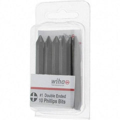 Wiha - #1, Reversible Phillips Screwdriver Pack Bit - 1/4" Drive, 2-3/8" OAL - Strong Tooling