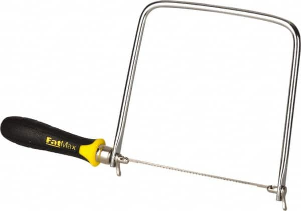 Stanley - 6-1/2" Steel Blade Coping Saw - ABS, TPR Handle, Ergonomic, 13-1/4" OAL, 6-3/4" Throat Depth - Strong Tooling