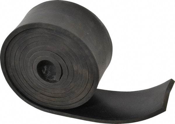 Made in USA - 3/16" Thick x 2" Wide x 60" Long, Buna-N Rubber Strip - Stock Length, 70 Shore A Durometer, 800 to 1,000 psi Tensile Strength, -20 to 170°F, Black - Strong Tooling