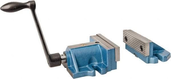 Bison - 6" Jaw Width, Horizontal Stationary Machine Vise - Manual Operation, 1 Station, 3" Deep, 8,990 Lb Max Clamp Force - Strong Tooling