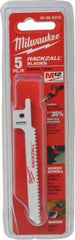 Milwaukee Tool - 3-1/2" Long x 5/16" Thick, Bi-Metal Reciprocating Saw Blade - Scroll Profile, 10 TPI, Toothed Edge, Universal Shank - Strong Tooling