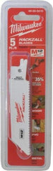 Milwaukee Tool - 4" Long x 3/4" Thick, Bi-Metal Reciprocating Saw Blade - Straight Profile, 10 TPI, Toothed Edge, Universal Shank - Strong Tooling