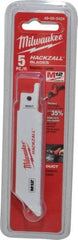 Milwaukee Tool - 4" Long x 3/4" Thick, Bi-Metal Reciprocating Saw Blade - Straight Profile, 24 TPI, Toothed Edge, Universal Shank - Strong Tooling