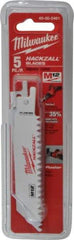 Milwaukee Tool - 4" Long x 3/4" Thick, Bi-Metal Reciprocating Saw Blade - Straight Profile, 6 TPI, Toothed Edge, Universal Shank - Strong Tooling