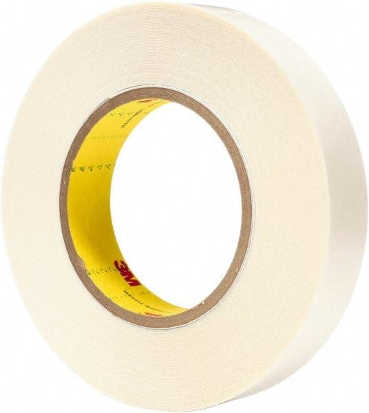 3M - 1" x 36 Yd Synthetic Rubber Adhesive Double Sided Tape - 9 mil Thick, White, Synthetic Rubber Liner - Strong Tooling