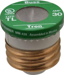 Cooper Bussmann - 125 VAC, 30 Amp, Time Delay Plug Fuse - 2.38" OAL, 10 (RMS Symmetrical) kA Rating, 2-1/4" Diam - Strong Tooling