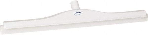 Vikan - 24" Rubber Blade Floor Squeegee - Double Edge, White, Plastic Holder - Strong Tooling