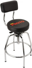 Proto - 14 Inch Wide x 3 Inch Deep x 44 Inch High, Circular Base, Heavy Duty Shop Stool - Vinyl Seat, Metal and Black - Strong Tooling