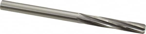 Made in USA - Letter Q High Speed Steel 6 Flute Chucking Reamer - Spiral Flute, 0.332" Straight Shank, 1-1/2" Flute Length, 4-3/4" OAL - Strong Tooling