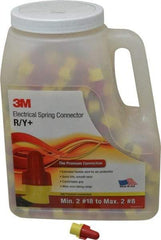 3M - 2, 18 to 2, 8 AWG, 600 Volt, Flame Retardant, Wing Twist on Wire Connector - Red & Yellow, 221°F - Strong Tooling