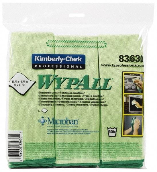 WypAll - Reusable Microfiber Wipes - Packet, 15-3/4" x 15-3/4" Sheet Size, Green - Strong Tooling