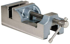 Palmgren - 3" Jaw Opening Capacity x 1-1/2" Throat Depth, Horizontal Drill Press Vise - 2-7/16" Wide Jaw, Stationary Base, Standard Speed, 7-1/2" OAL x 2-9/16" Overall Height, Cast Iron - Strong Tooling