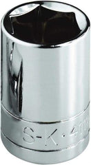 SK - 3/8", 1/4" Drive, Standard Hand Socket - 6 Points, Steel, Chrome Finish - Strong Tooling