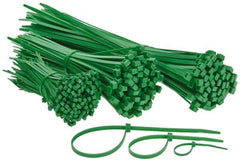 Made in USA - 4 to 11" Range, Green Cable Ties - 18, 50 Lb Strength, Nylon - Strong Tooling