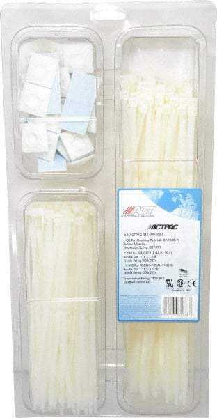 Made in USA - 4 to 11 Inch Range, White Cable Ties - 1-7/8 and 3-1/16 Inch Bundle Diameter, 50 Lb. Strength, Nylon - Strong Tooling