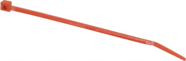 Made in USA - 4-1/8" Long Orange Nylon Standard Cable Tie - 18 Lb Tensile Strength, 1.07mm Thick, 9" Max Bundle Diam - Strong Tooling