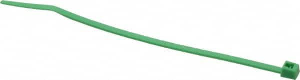 Made in USA - 4-1/8" Long Green Nylon Standard Cable Tie - 18 Lb Tensile Strength, 1.07mm Thick, 7/8" Max Bundle Diam - Strong Tooling