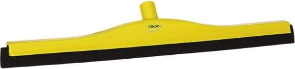 Vikan - 24" Foam Rubber Blade Bench Squeegee - Double Edge, Yellow, Plastic Holder - Strong Tooling