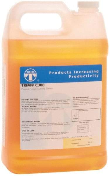 Master Fluid Solutions - Trim C380, 1 Gal Bottle Grinding Fluid - Synthetic, For Machining - Strong Tooling