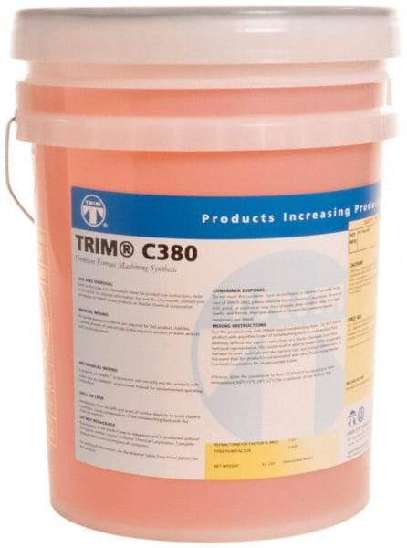 Master Fluid Solutions - Trim C380, 5 Gal Pail Grinding Fluid - Synthetic, For Machining - Strong Tooling