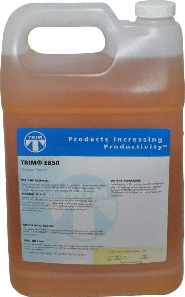 Master Fluid Solutions - Trim E850, 1 Gal Bottle Cutting & Grinding Fluid - Water Soluble, For Cutting, Grinding - Strong Tooling