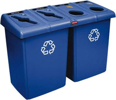 Rubbermaid - 92 Gal Blue Square Recycling Container - Plastic, 35" High x 53" Long x 24" Wide - Strong Tooling