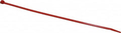 Made in USA - 8-7/8" Long Red Nylon Standard Cable Tie - 40 Lb Tensile Strength, 1.24mm Thick, 3" Max Bundle Diam - Strong Tooling