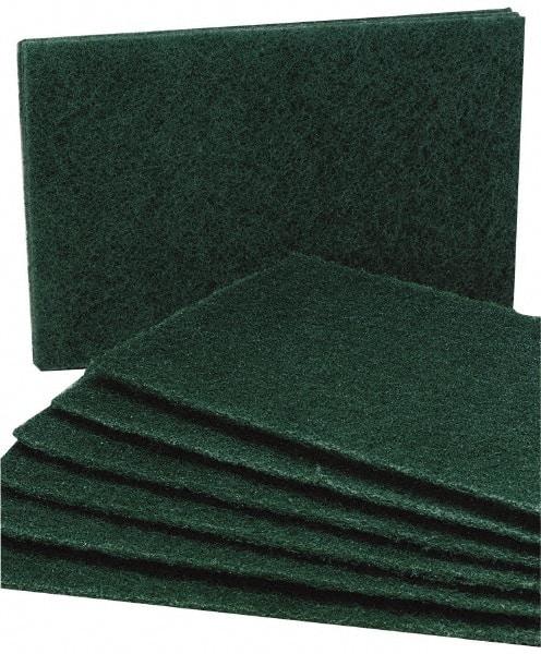 Ability One - 9-1/2" Long x 6" Wide x 1/4" Thick Scouring Pad - Medium-Duty, Green - Strong Tooling