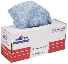 Ability One - Flat Fold Shop Towel/Industrial Wipes - 16-1/2" x 11-1/2" Sheet Size, Blue - Strong Tooling