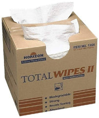 Ability One - Flat Fold Shop Towel/Industrial Wipes - 16-1/2" x 10" Sheet Size, White - Strong Tooling