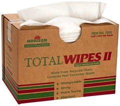 Ability One - Flat Fold Shop Towel/Industrial Wipes - 16-1/2" x 13" Sheet Size, White - Strong Tooling