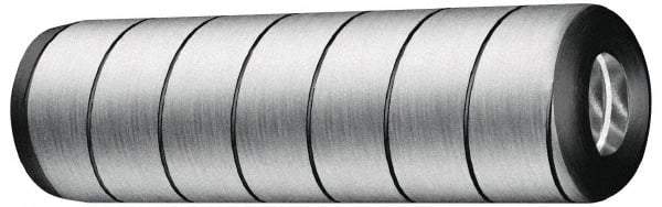 Jergens - 5/8" Diam x 2-1/4" Pin Length Alloy Steel Grooved Dowel Pin - C 47-58 & C 60-64 (Surface) Hardness, 1 Beveled & 1 Threaded End - Strong Tooling