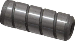 Jergens - 3/8" Diam x 1" Pin Length Alloy Steel Grooved Dowel Pin - C 47-58 & C 60-64 (Surface) Hardness, 1 Beveled & 1 Threaded End - Strong Tooling