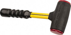 NUPLA - 32 oz Head 2" Face Diam Urethane Dead Blow Hammer - 13-11/16" OAL, Fiberglass Handle - Strong Tooling