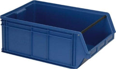 Quantum Storage - 140 Lb. Load Capacity, 29" Deep, Blue Polyethylene Hopper Stacking Bin - 11-7/8" High x 18-3/8" Wide x 29" Long - Strong Tooling